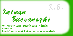 kalman bucsanszki business card
