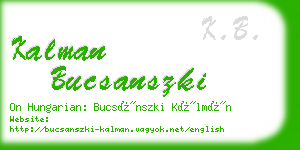 kalman bucsanszki business card